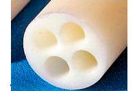 4 Holes Round Four Bore Tube, Alumina 99.8%, 1/4" O.D x 28.5" Length - EQ-MC-AXF1180-19-24-1-LD