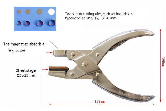 Hand-Held Disc Cutter with One Set of Ring Dies with ID 8,15, 18, 20 mm - MSK-T-12