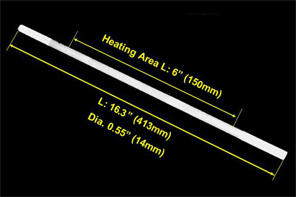 1500C SiC Electric Heating Element (413 mm L) - EQ-OTF1500-HEL-413