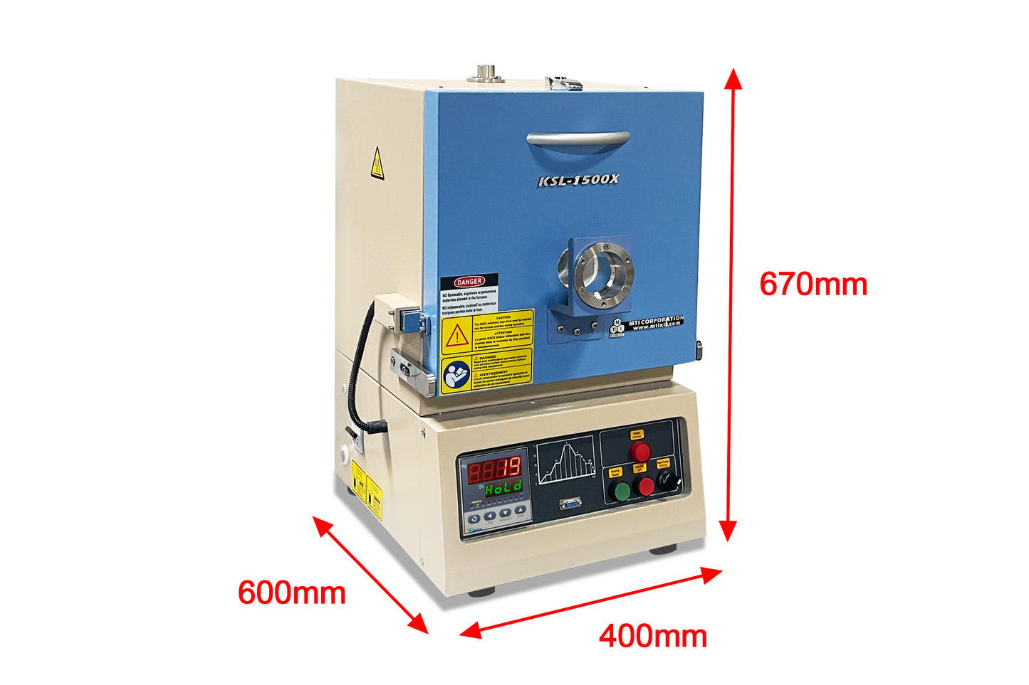 1700ºC Hybrid Furnace (1.7L Box & 1" ID Alumina Tube) with Programmable Controller - KSL-1700X-S-H