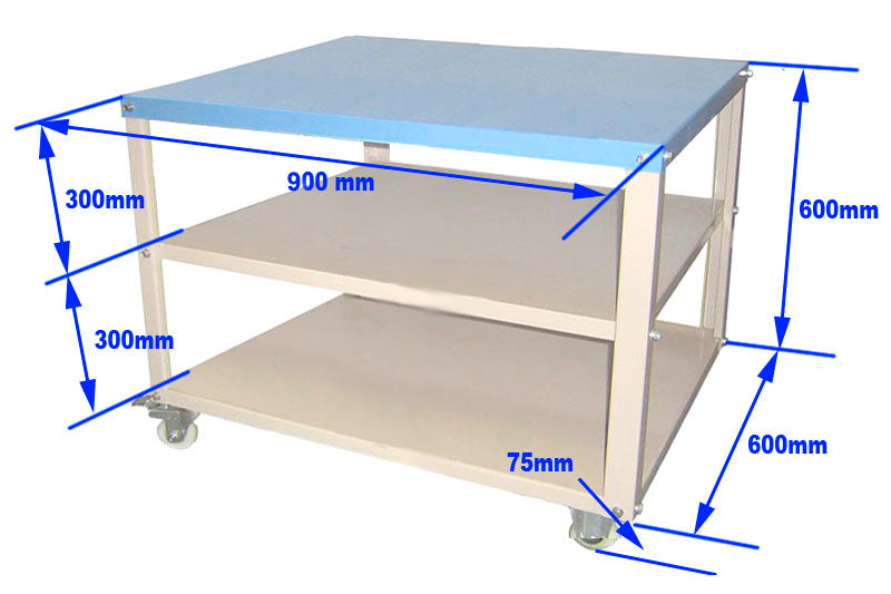 900 x 600mm Heavy Duty Mobile Cart for Tube and Box Furnaces - EQ-FM-Cart-68