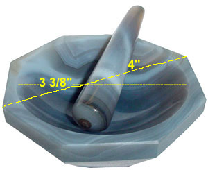 4" High Quality Natural Agate Mortar and Pestle - OP-MTA-4