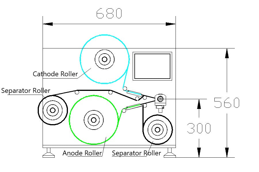 Manual Winding Machine for Electrodes of Cylinder or Prismatic Cell - MSK112A-C