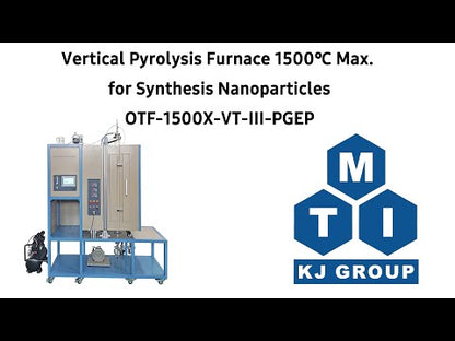 Vertical Pyrolysis Furnace 1500 Max. for Synthesis Nanoparticles - OTF-1500X-VT-III-PGEP