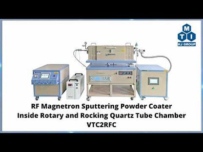 RF Magnetron Sputtering Powder Coater inside Rotary and Rocking Quartz Tube Chamber - VTC2RFC