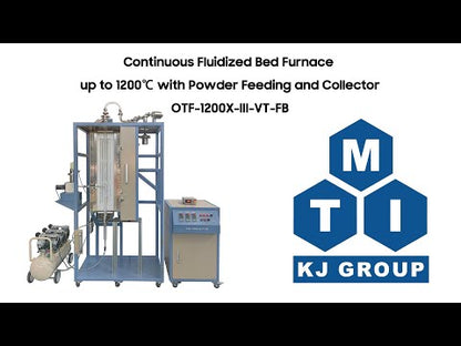 Continuous Fluidized Bed Furnace up to 1200 with Powder Feeding and Collecting - OTF-1200X-III-VT-FB