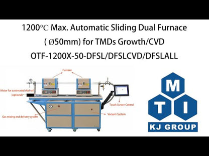 1200°C Max. Automatic Sliding Dual Furnace (Ø50mm) for TMDs Growth - OTF-1200X-50-DFSL