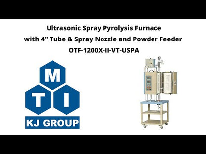 Ultrasonic Spray Pyrolysis Furnace (4" Tube & Spray Nozzle and Powder Feeder) OTF-1200X-II-VT-USPA