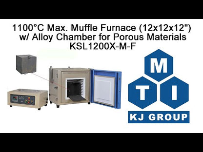 1100°C Max. Muffle Furnace (12x12x12") w/ Alloy Chamber for Debinding - KSL1200X-M-F