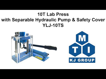 10T Compact Lab Press with Separable Hydraulic Pump & Safety Cover - YLJ-10T