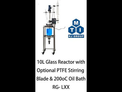 10L or 20L Glass Reactor with Optional PTFE Stirring Blade & 200oC Oil Bath - RG- LXX