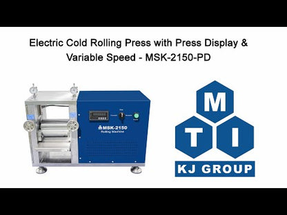 4T Max. and 6" Width Gap-Control Cold Rolling Press with Digital Pressure Display & R2R Option (Ar Glovebox Compatible) - MSK-2150-PD