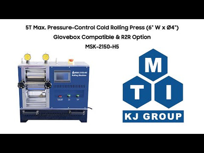 5T Max. Pressure-Control Cold Rolling Press (6" W x 4"Dia.), Glovebox Compatible & R2R Option - MSK-2150-H5