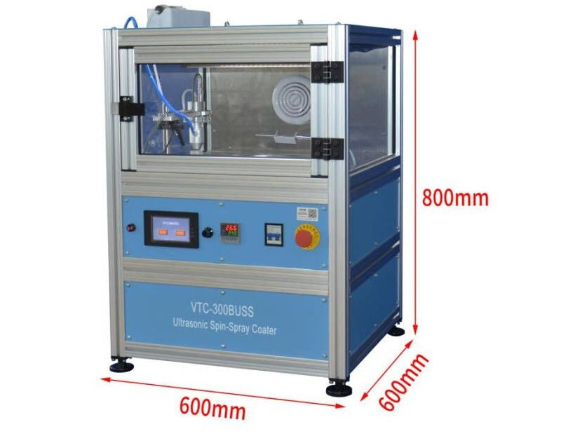 Automated Ultrasonic Spin-Spray Coater (0-3000 rpm, 12" Wafer Max) w/ Heater & Fume Hood - VTC-300BUSS