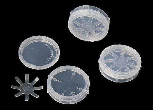 1" Diameter Single Wafer Carrier Box - including Container, Cover & Spring - 10 sets/pck - SP5-S1