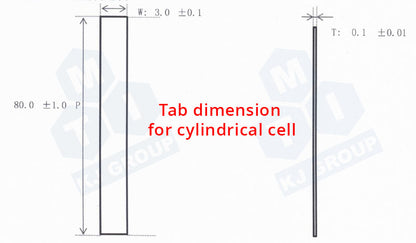 3mm Width Nickel Tab for Welding on Cylindrical Cell Electrode Strip, 50pcs/bag - EQ-CC-NTA3