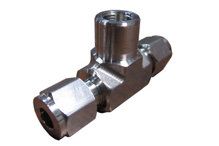 Tee Type with Two 1/4'' Tube Fittings - EQ-TVF-1/4