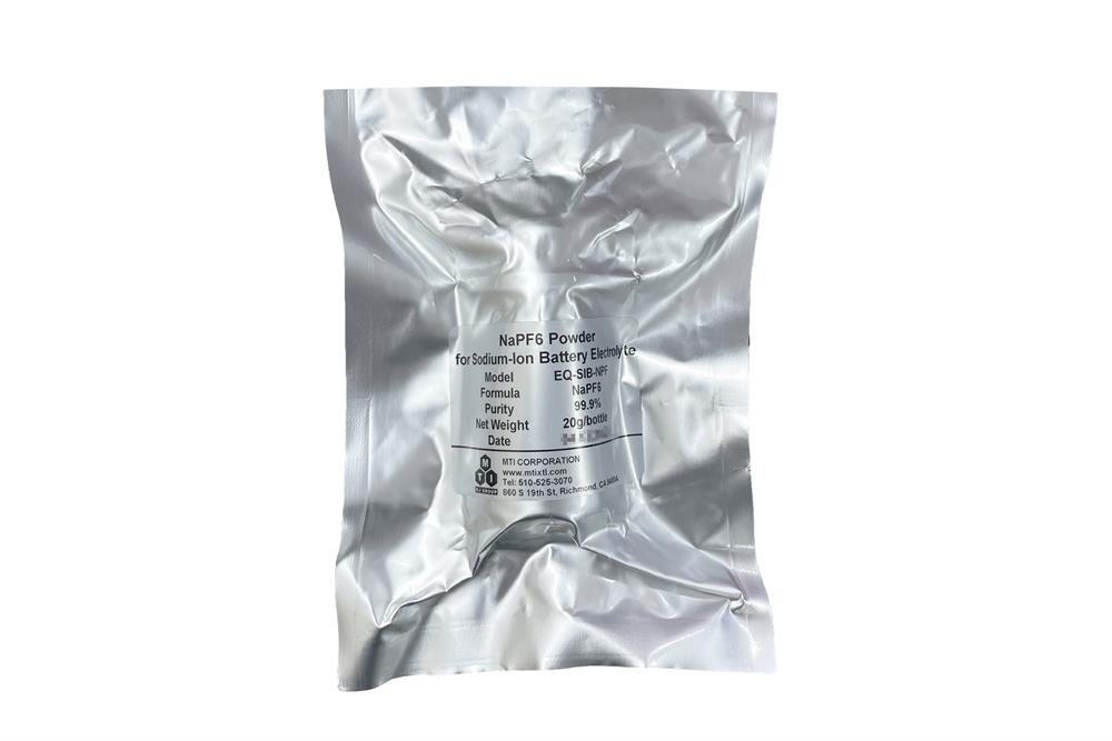 NaPF6 Powder for Sodium-Ion Battery Electrolyte-20g/bottle, EQ-SIB-NPF