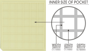 20 pcs 2" Die / IC Tray (36 Pockets of 280x280x30 mil or 7.1x7.1x0.76 mm) - NH20-280-280-30