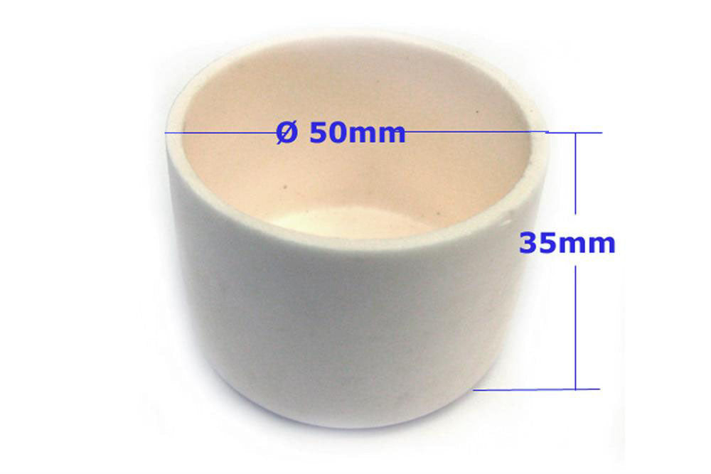 Alumina Crucible: High Purity 50 dia. x 35 H mm Cylindrical - EQ-CA-D50H35