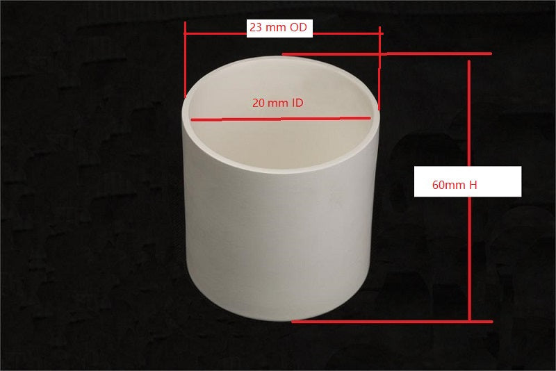 Y2O3 Crucible: 23 OD x 20 ID x 60 H, mm ( 18 ml) for Ti Alloy - CY20D60H