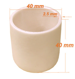 Zirconia Crucible: 40 Dia x 40 H mm Hi-Purity with 4000F Melting Point - EQ-CZ-D40H40