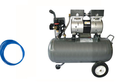 MAX. 120 PSI 5.5 / 6.3 gal. 1 HP Ultra Quiet and Oil-Free Steel Tank Air Compressor with connection kit - EQ-ACPHD-3-LD