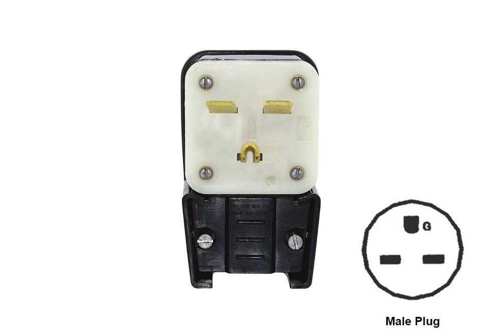 UL Standards NEMA 6-30P Straight Blade Plugs 30 amp. 250 Volt 2-Pole 3-Wire Grounding