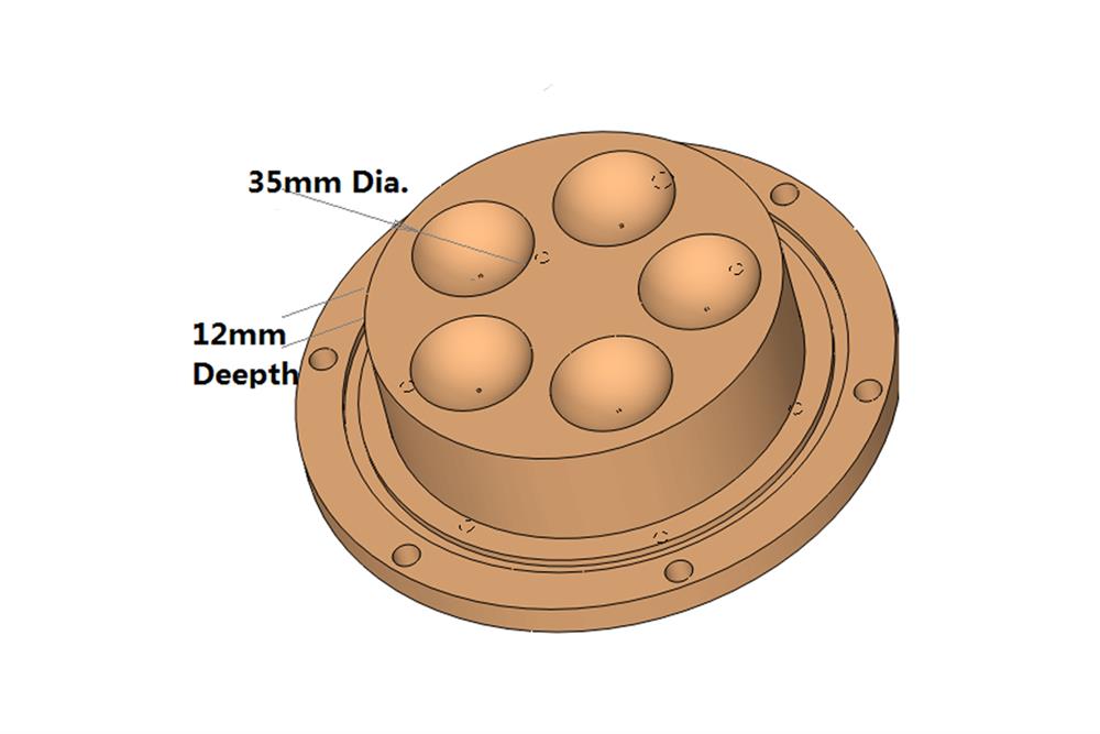 Customized Copper Hearth for Compact Vacuum Arc Melting System, EQ-SPMSM207-CH