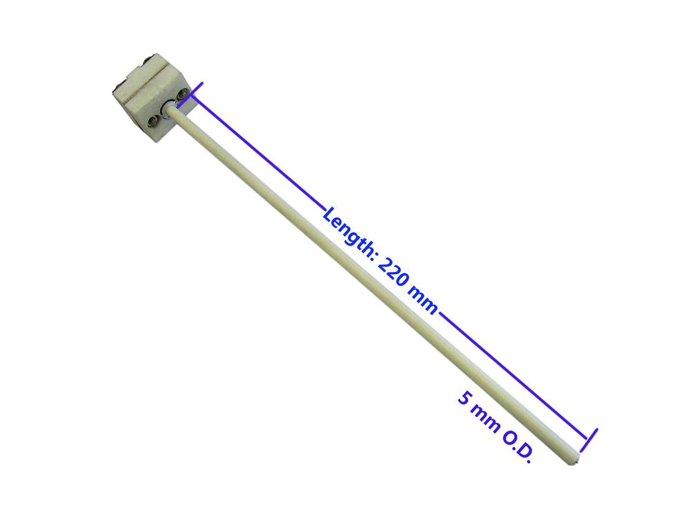 Thermocouple: B type (Pt-Rh to Pt-Rh) 9 1/4" Length with Alumina sheath (Up to 1700C) - EQ-TC-B-SP