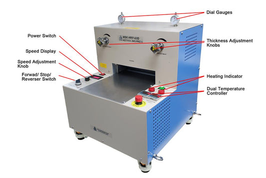 110°C Hot Rolling Press (8"D x10"W) w/ Dual Temp Controller (Ar Gas Compatible) - MSK-HRP-03D