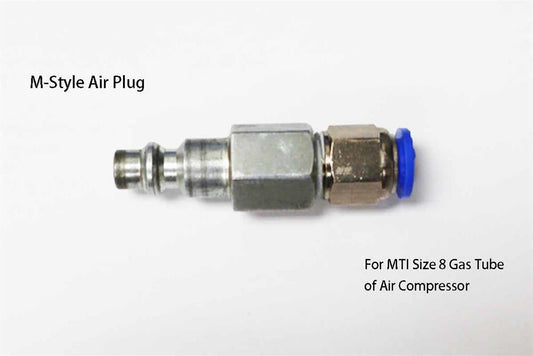 8mm Tube Size to M-Style Air Plug For connecting to Air Compressor - MTI-8MM-MStyle