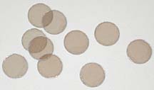 Highest Grade Mica Disks, 20mm diameter 10/pkg