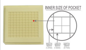 20 pcs 2" Die / IC Tray (400 Pockets of 60x50x28 mil or 1.52x1.27x0.71 mm) - NH20-60-50-28