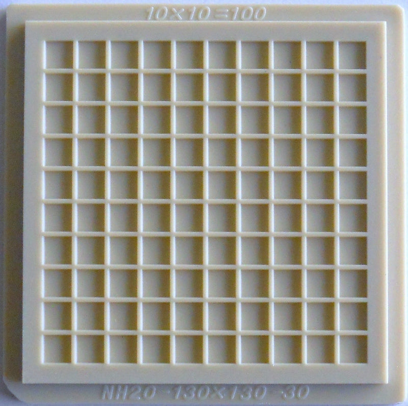 20 pcs 2" Die / IC Tray (100 Pockets of 130x130x30 mil, or 3.3x3.3x0.76 mm) - NH20-130-130-30