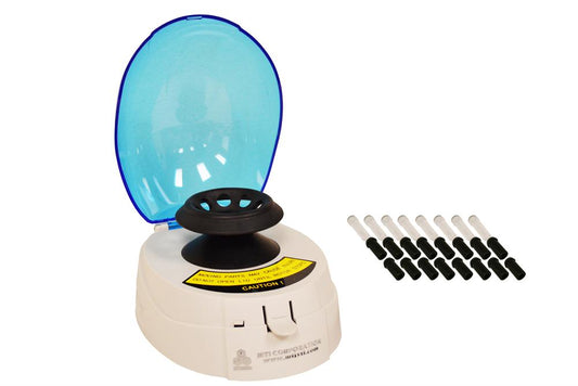 Mini Centrifuge, Blue Lid, 6000 RPM with 16 Adaptors & 8 Tubes, 100-240VAC - VTC-1008-B-LD