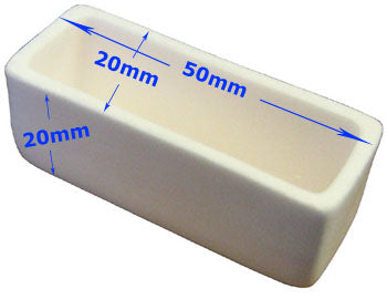 Alumina Crucible: High Purity 50 x 20 x 20 mm Mini Combustion Boat - EQ-CA-L50W20H20