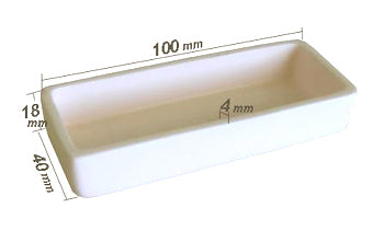 Alumina Crucible: High Purity 100 x 43 x 18 mm Combustion Boat - EQ-CA-L100W40H18